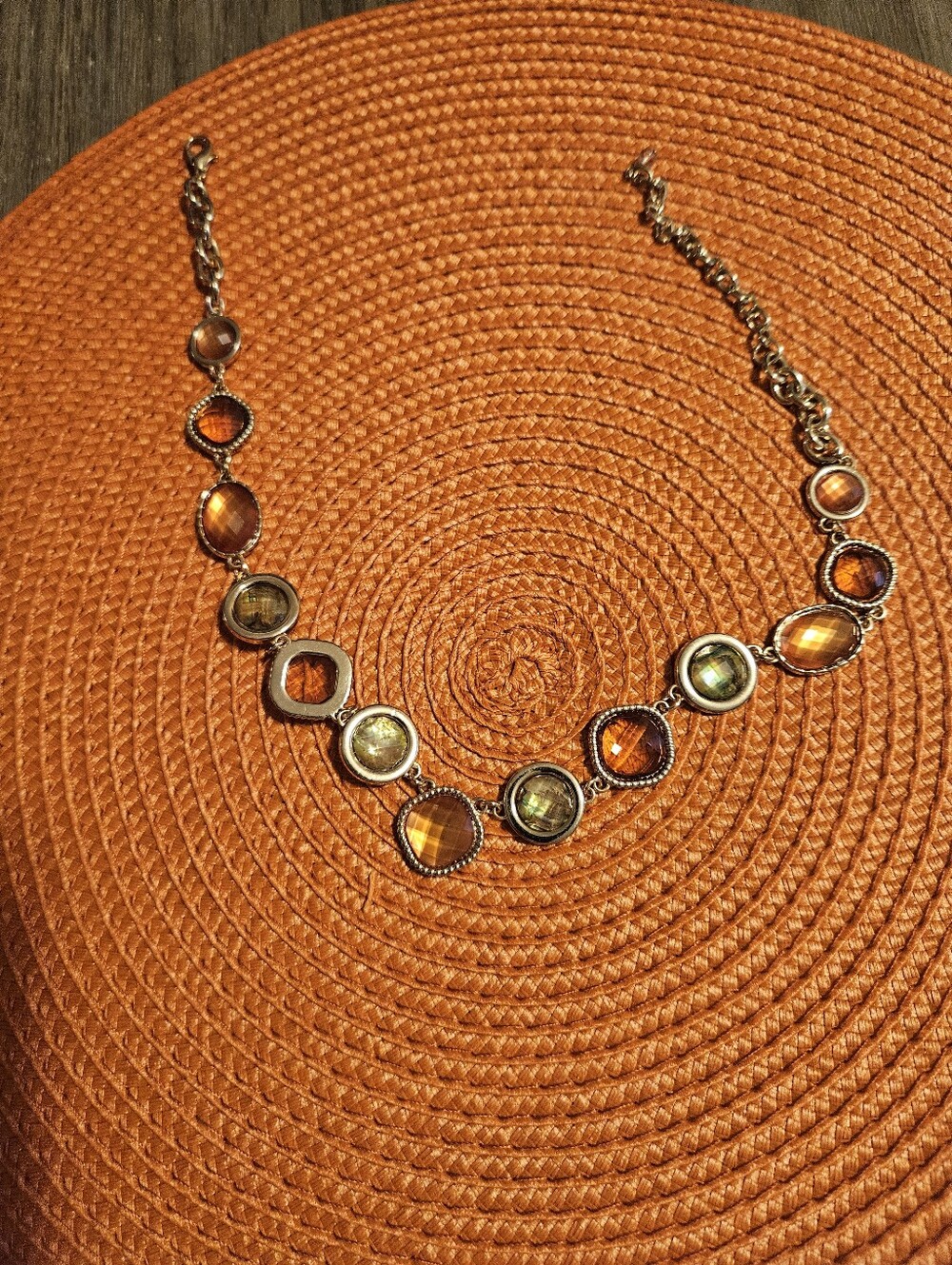 Tri Color Neckkace- Goldtone